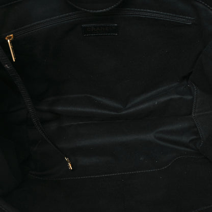Chanel Calfskin Knit Medium Deauville Tote Black Beige 5 of 12