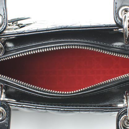 Christian Dior Lambskin Cannage Medium Lady Dior Black 7 of 8