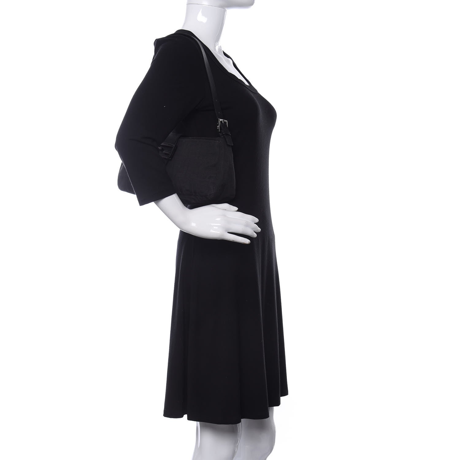 Fendi Nylon Zucca Baguette Black 2 of 14