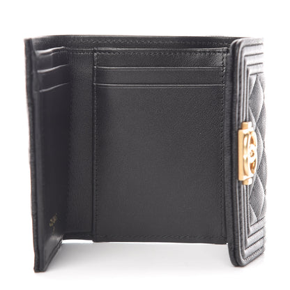 Chanel Caviar Quilted Small Boy Flap Wallet Black 5 of 9