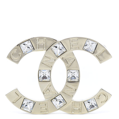 Chanel Baguette Crystal Logo CC Brooch Gold 1 of 5