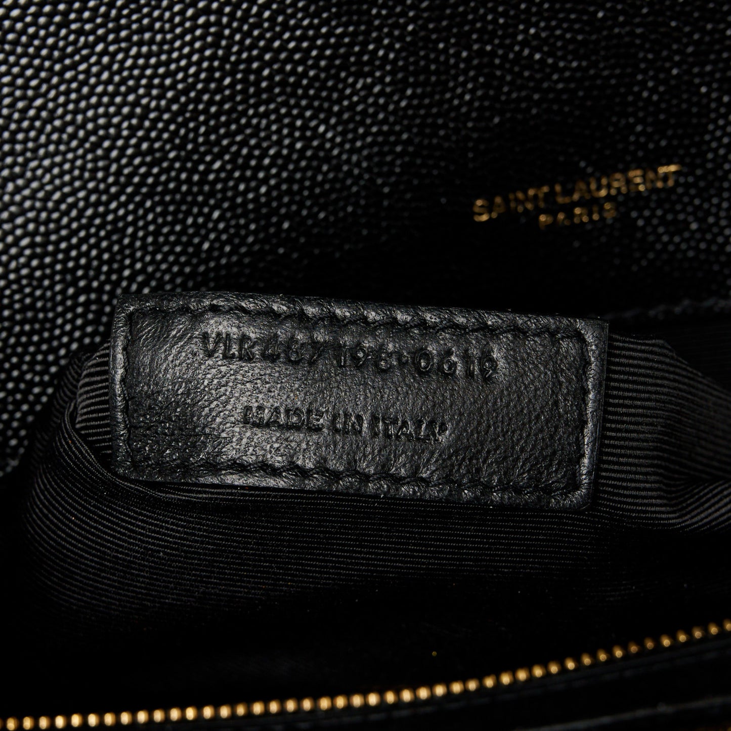Grain De Poudre Textured Mixed Matelasse Large Triquilt Monogram Satchel Black