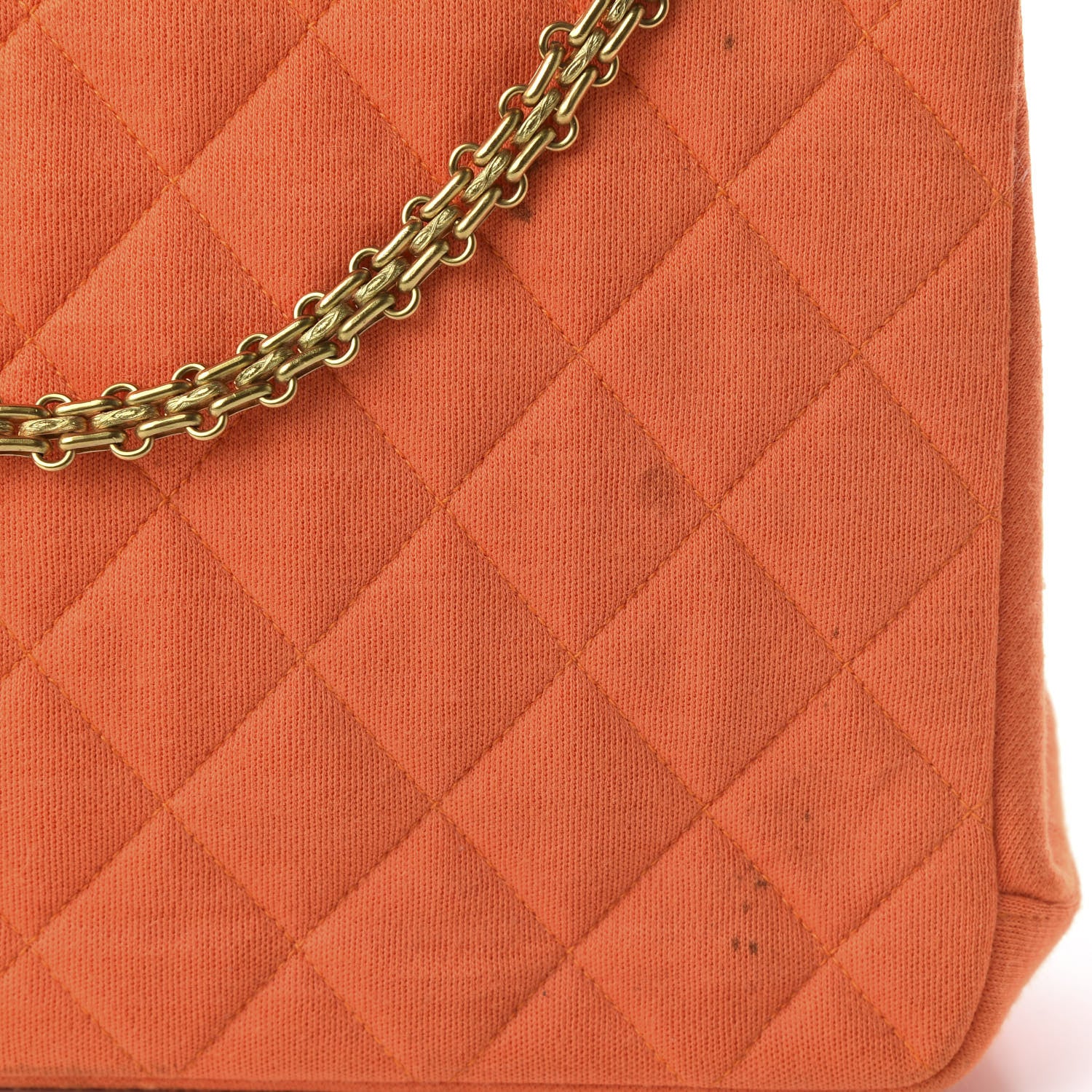 Chanel Jersey Quilted Shopping Tote Orange 11 of 11