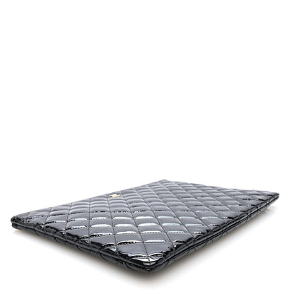 Chanel Patent Calfskin Quilted Large Cosmetic Case Black 4 of 7