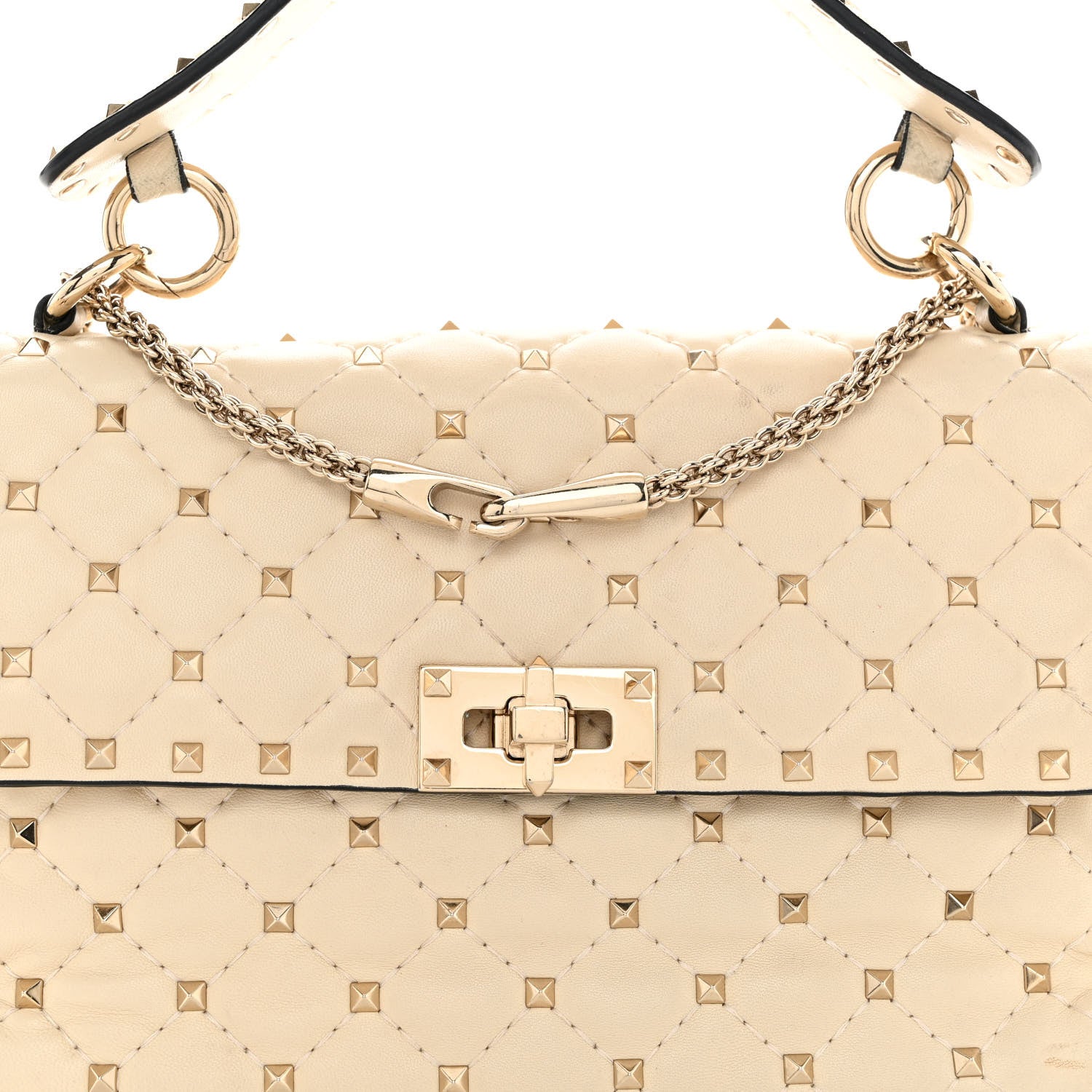 Valentino Garavani Nappa Medium Rockstud Spike Shoulder Bag Light Ivory 7 of 11
