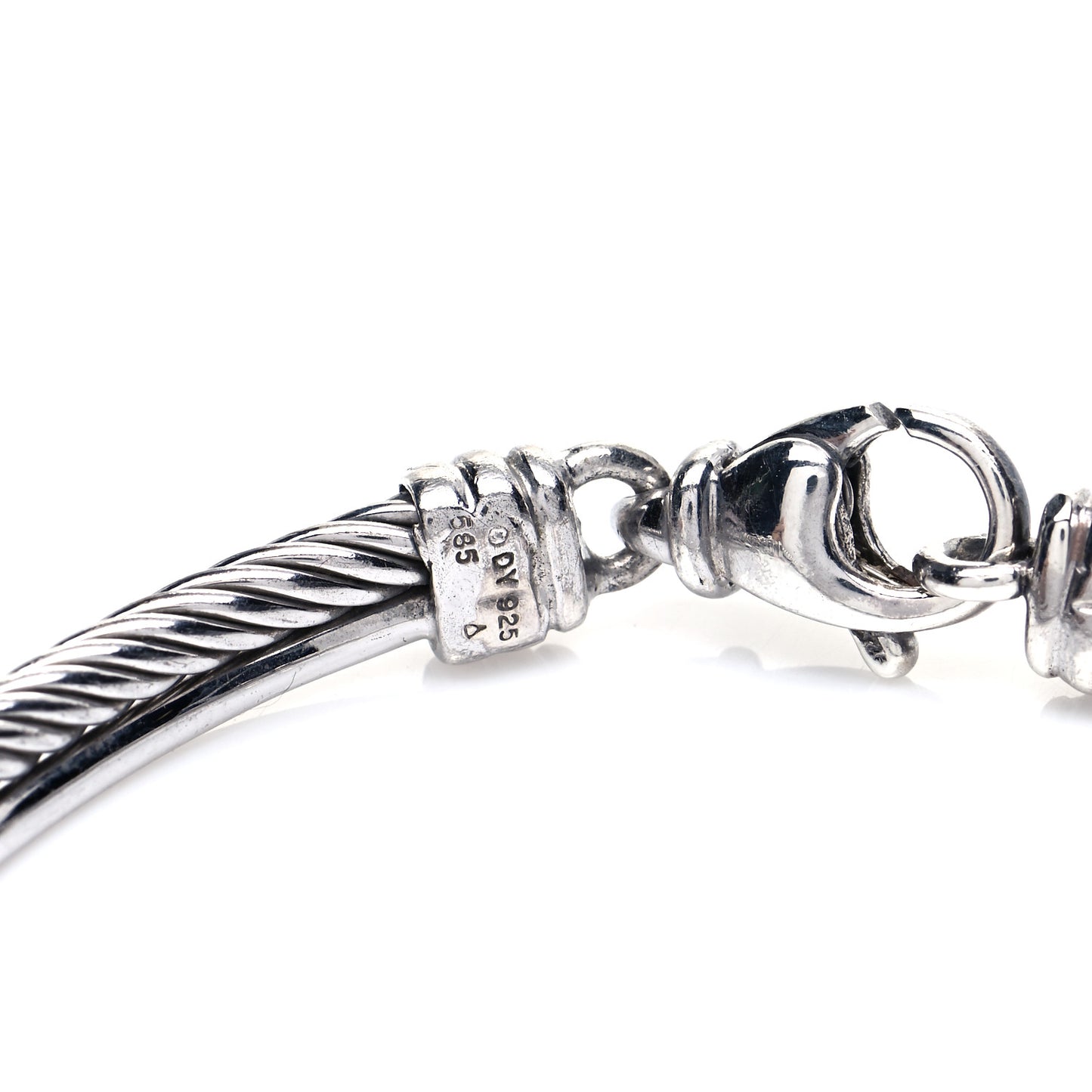 Sterling Silver 14K White Gold Diamond 3mm Crossover Bracelet