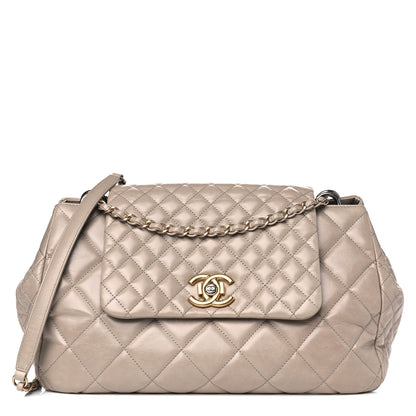 Chanel Aged Glazed Calfskin Quilted Large Daily Walk Flap Grey 1 of 4