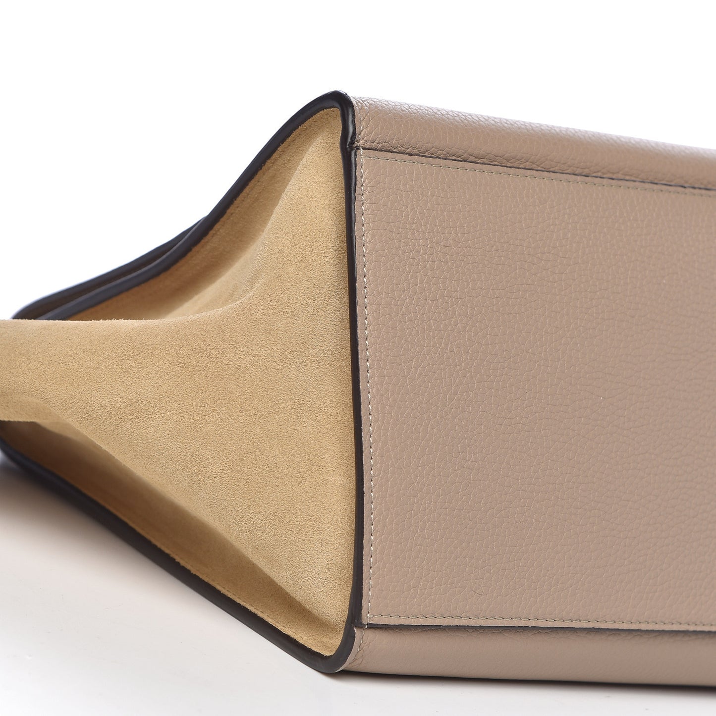 Drummed Calfskin Suede Medium Trapeze Dune