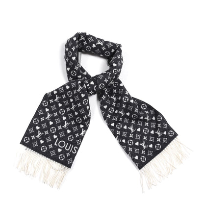 Louis Vuitton Cashmere Monogram Game On Scarf Black 1 of 3