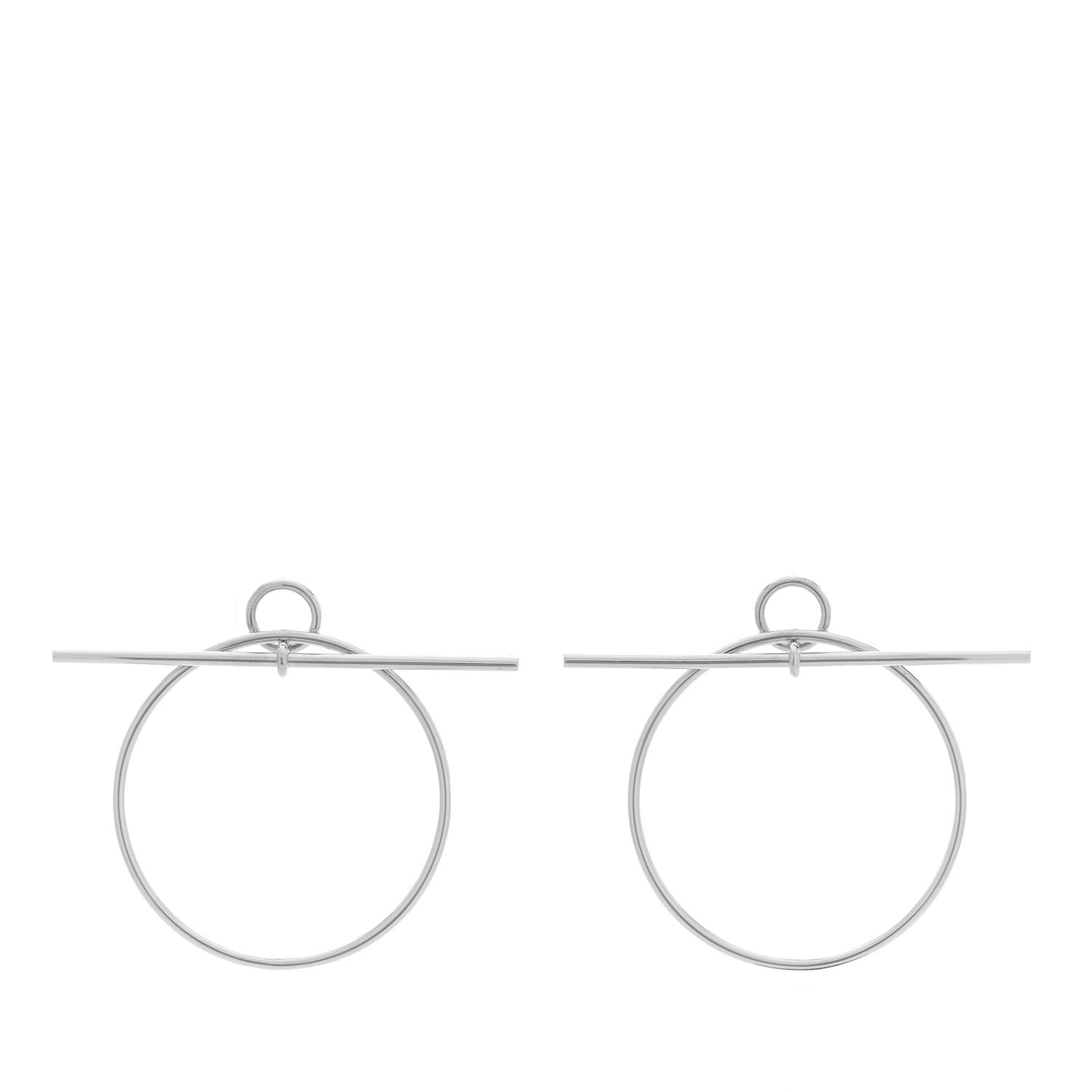 Hermes Sterling Silver MM Loop Earrings 1 of 5
