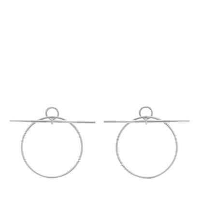 Hermes Sterling Silver MM Loop Earrings 1 of 5