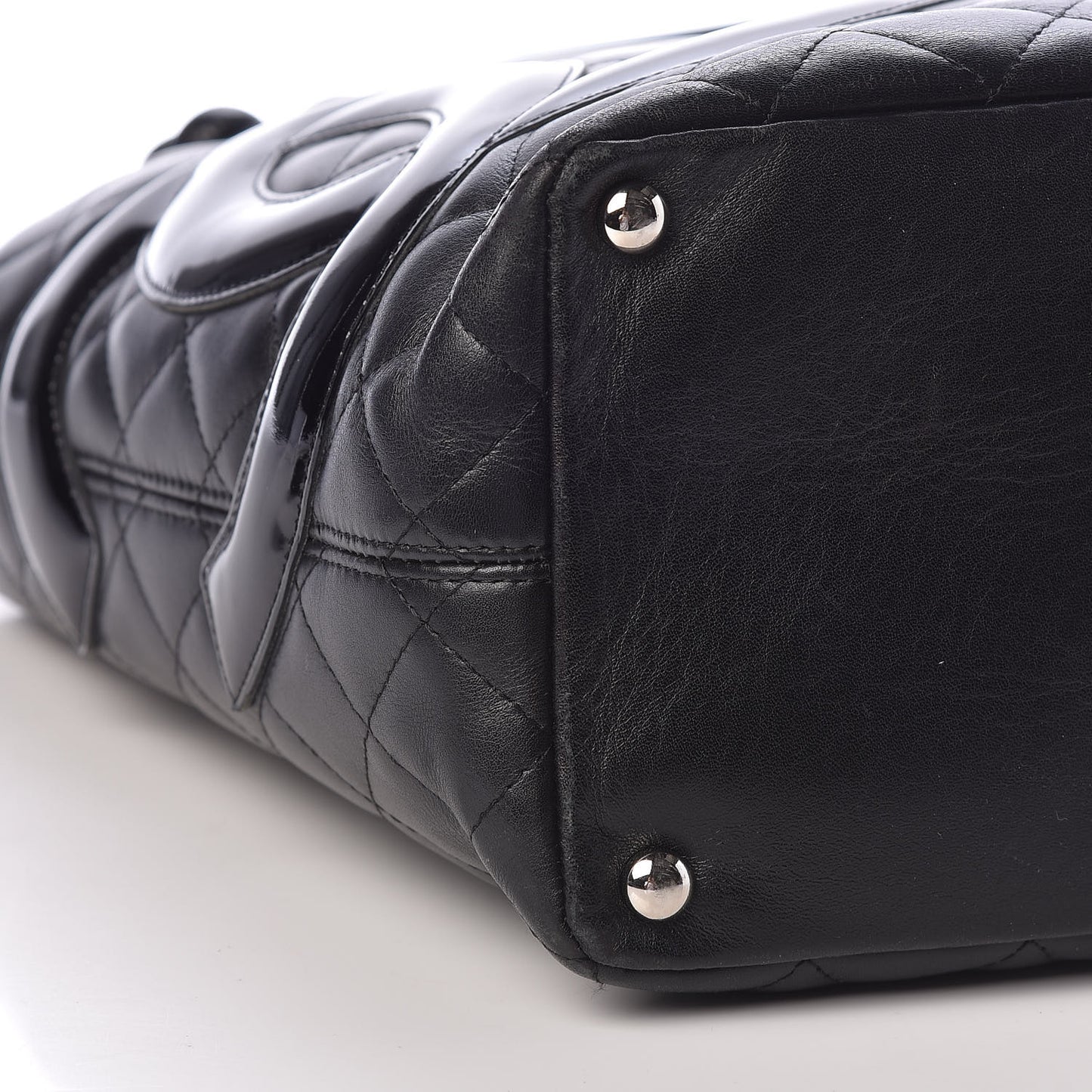Calfskin Quilted Medium Cambon Tote Black