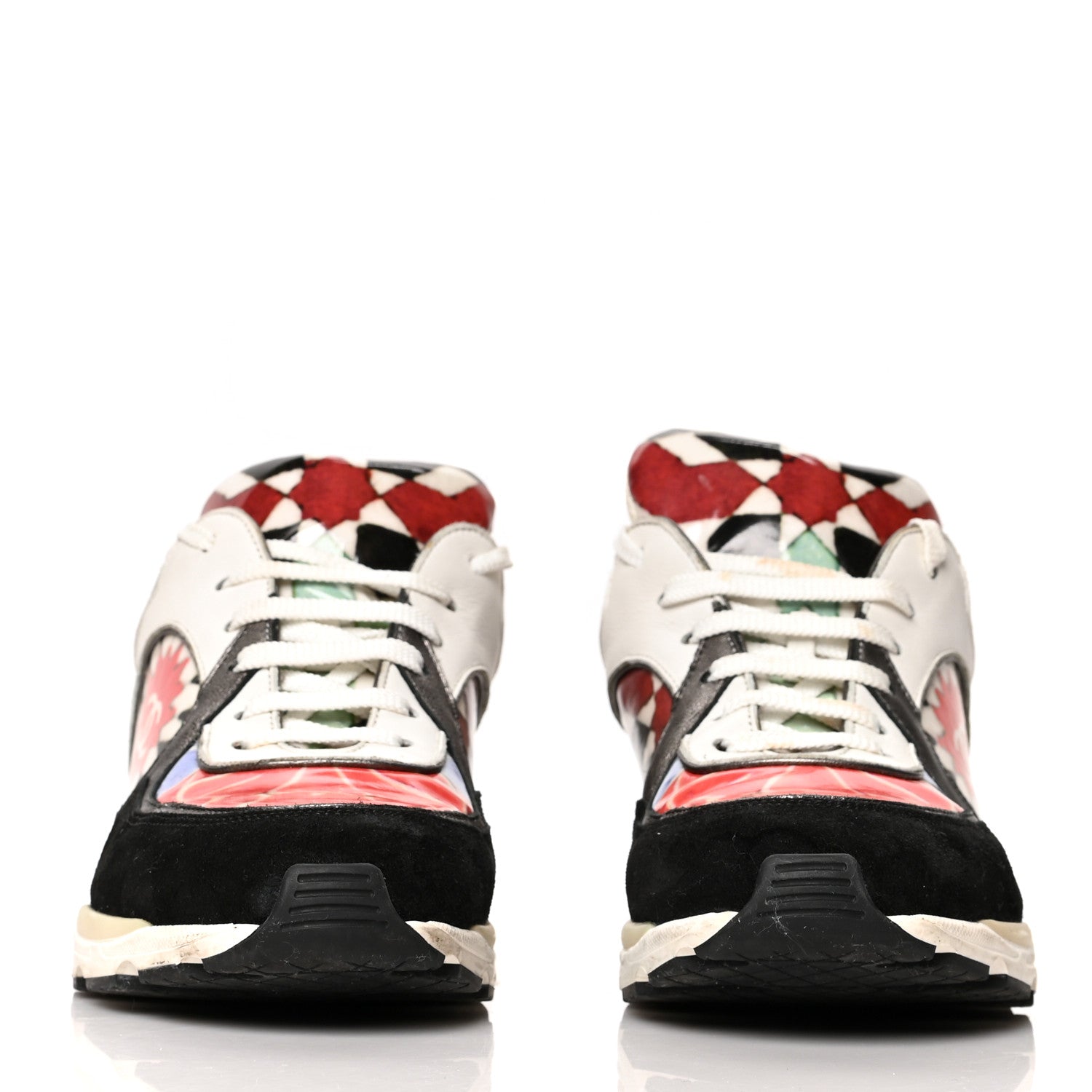 Chanel Vinyl Calfskin Suede Womens CC Sneakers 39 Multicolor 2 of 10