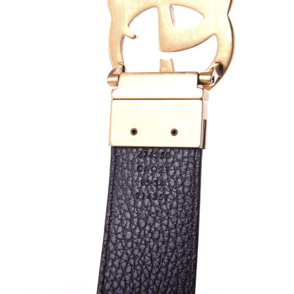 Gucci Calfskin Double G Reversible 37mm Belt 85 34 Black Cocoa 5 of 7