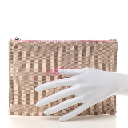 Hermes Toile Small Bain New Yachting Case Bubble Gum 2 of 6