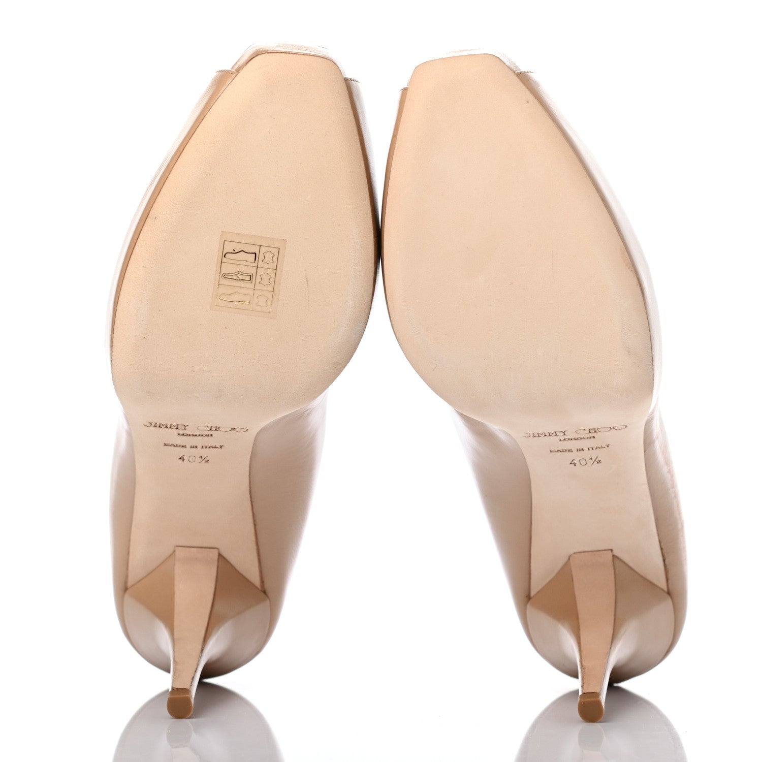 Jimmy Choo Calfskin Platform Peep Toe Pumps 40 Nude 5 of 8