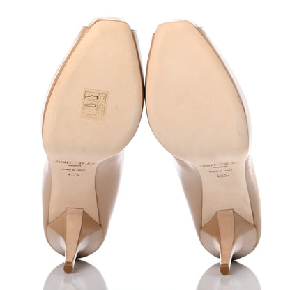 Jimmy Choo Calfskin Platform Peep Toe Pumps 40 Nude 5 of 8