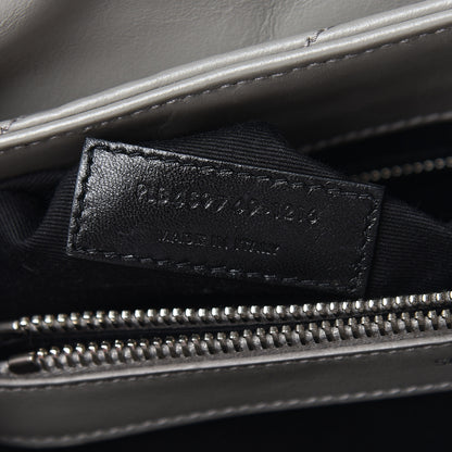 Saint Laurent Calfskin Y Quilted Monogram Medium Loulou Chain Satchel Light Gray 8 of 17
