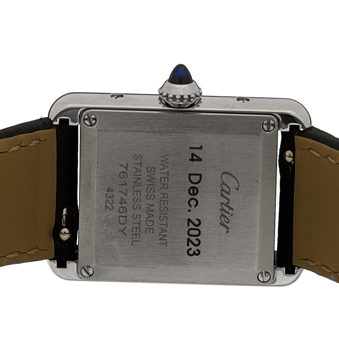 Cartier Stainless Steel Calfskin 22mm Must de Cartier Tank Quartz Watch 4 of 5