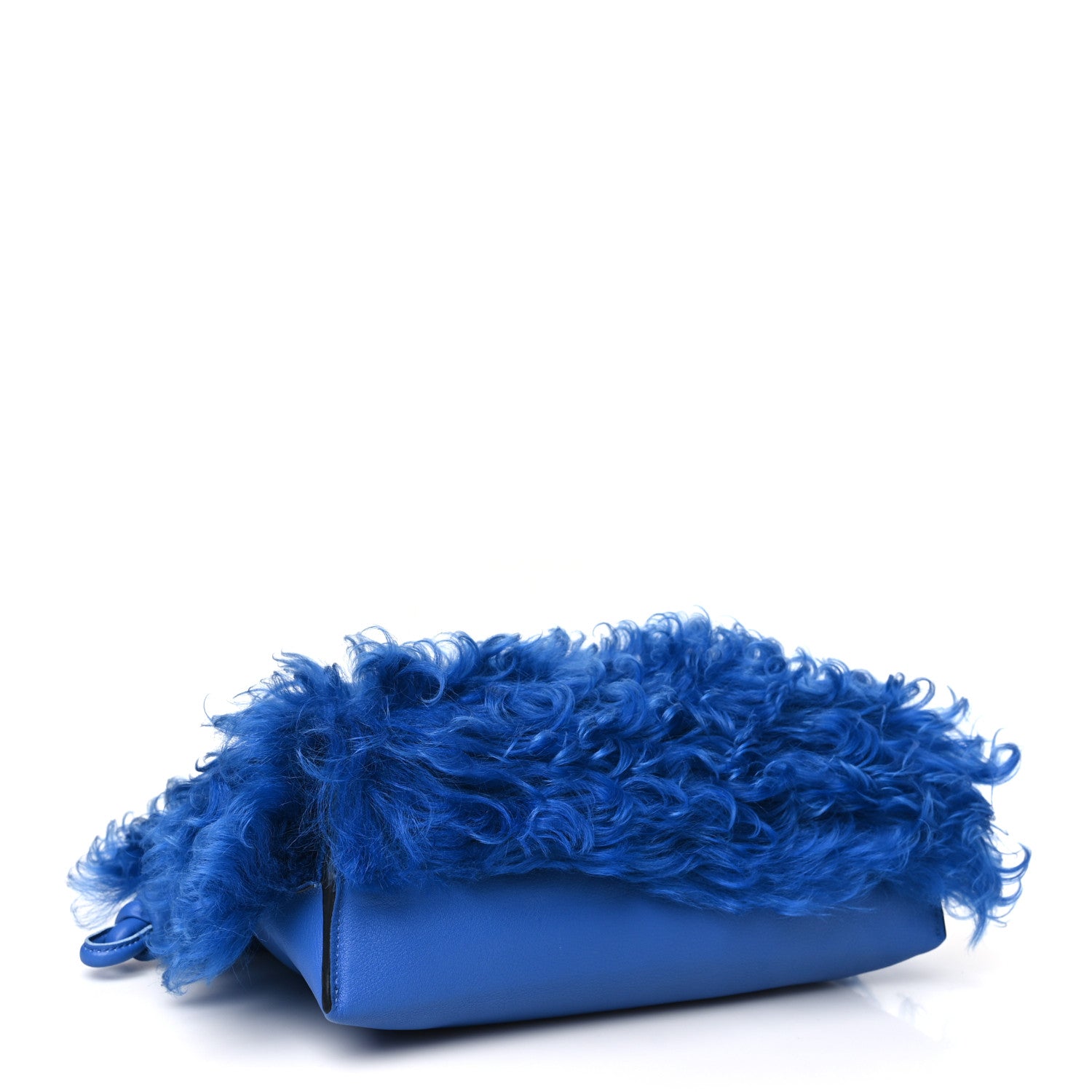 Loewe Nappa Shearling Flamenco Knot Clutch Blue 4 of 10