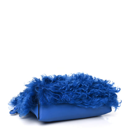 Loewe Nappa Shearling Flamenco Knot Clutch Blue 4 of 10