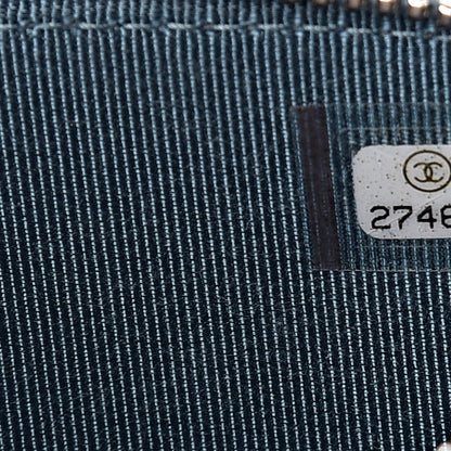 Chanel Caviar Quilted CC Box Clutch With Chain Blue 10 of 14