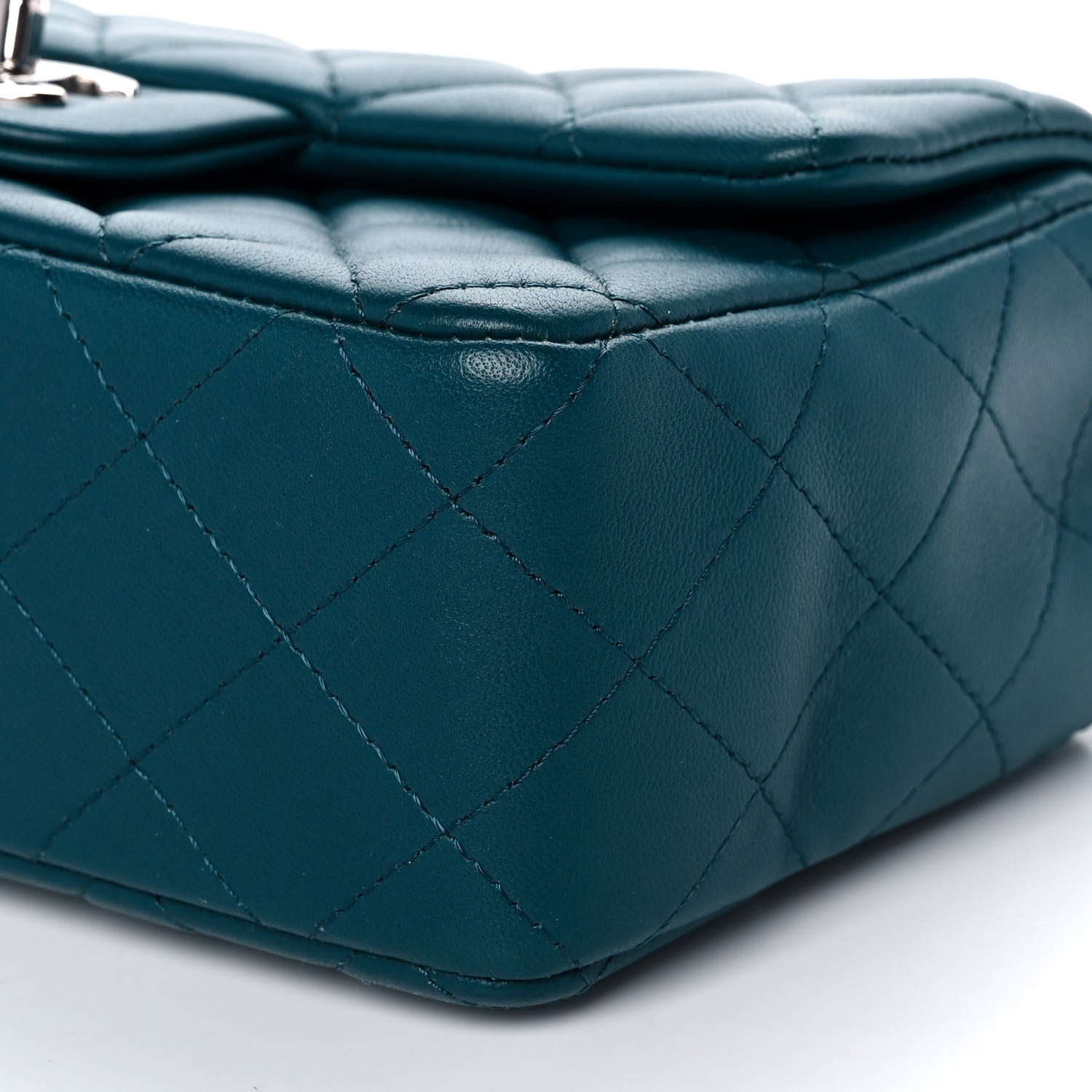 Chanel Lambskin Quilted Mini Rectangular Flap Dark Blue 10 of 15