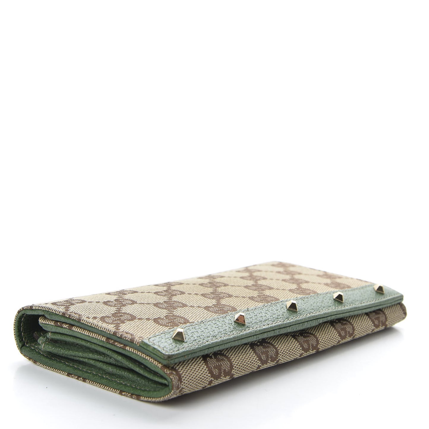 Monogram Studded Continental Wallet Green