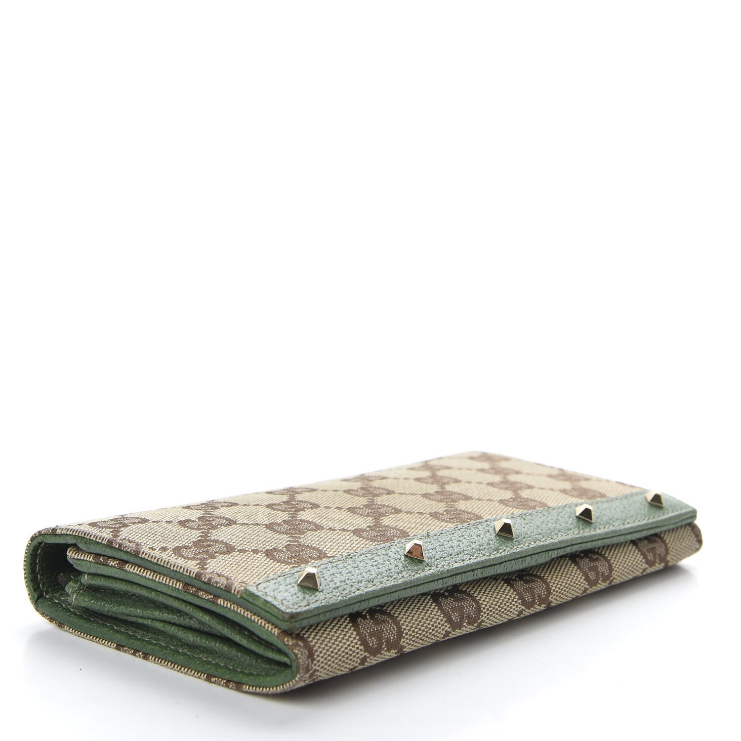 Gucci Monogram Studded Continental Wallet Green 4 of 7
