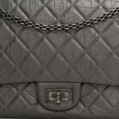 Chanel Metallic Aged Calfskin Quilted 2.55 Reissue 227 Flap Dark Silver 8 of 11