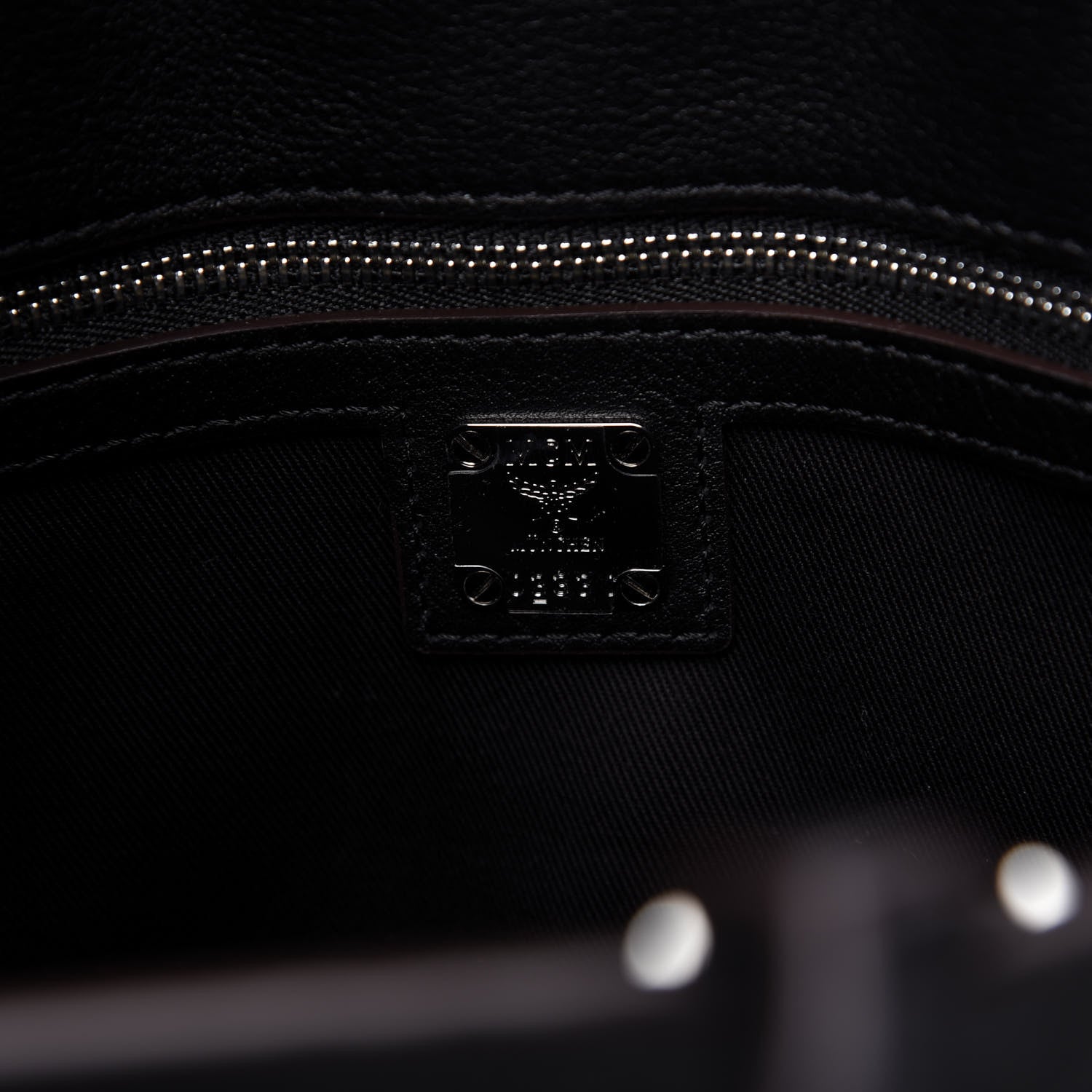 MCM Calfskin Ottomar Monogram Medium Essential Tote Black 8 of 11