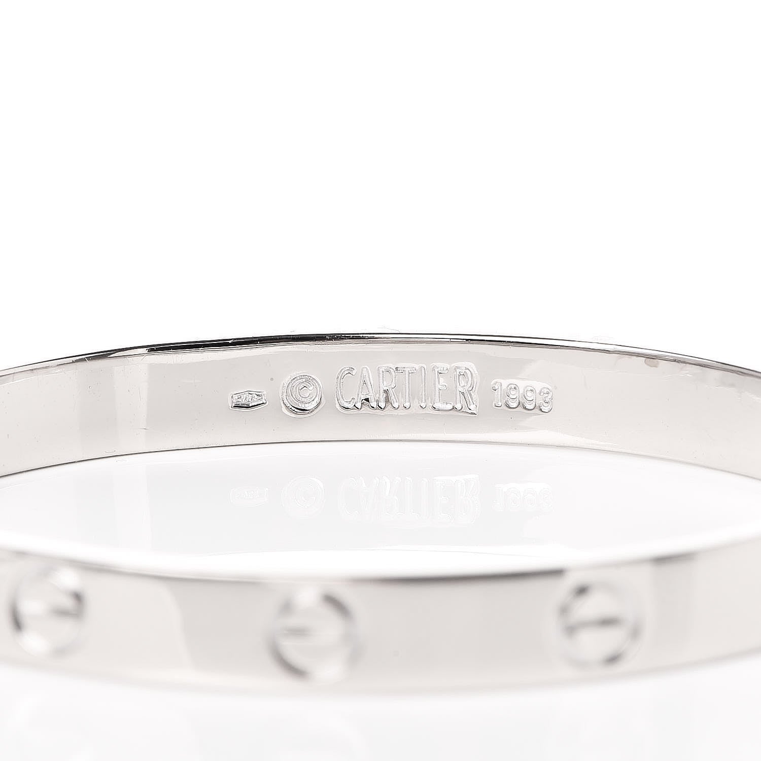 Cartier 18K White Gold LOVE Bracelet 16 9 of 10