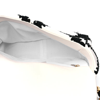 Chanel Calfskin Crochet Medium Chanel 19 Flap White Black 5 of 10