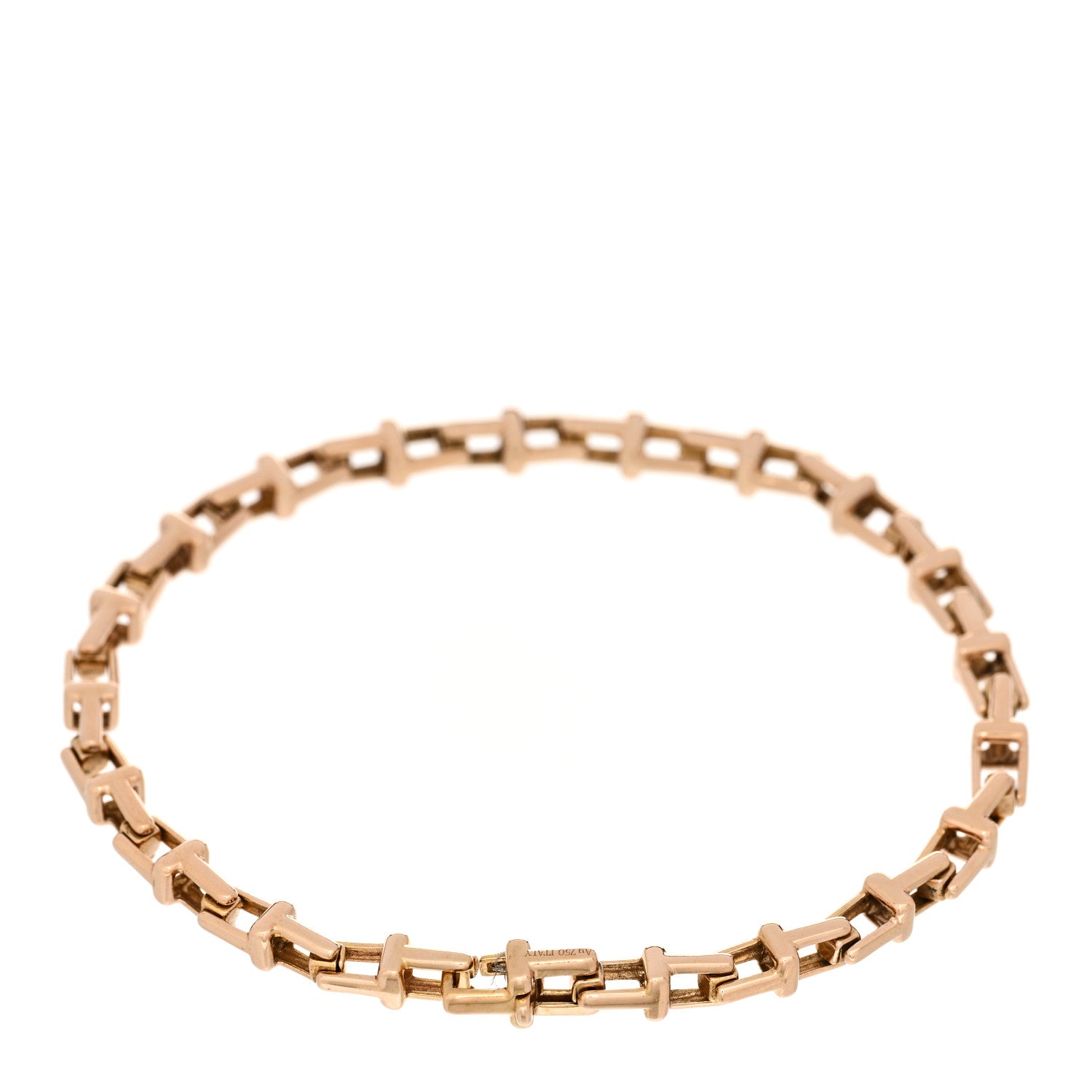 Tiffany 18K Rose Gold Narrow T Chain Bracelet 2 of 3