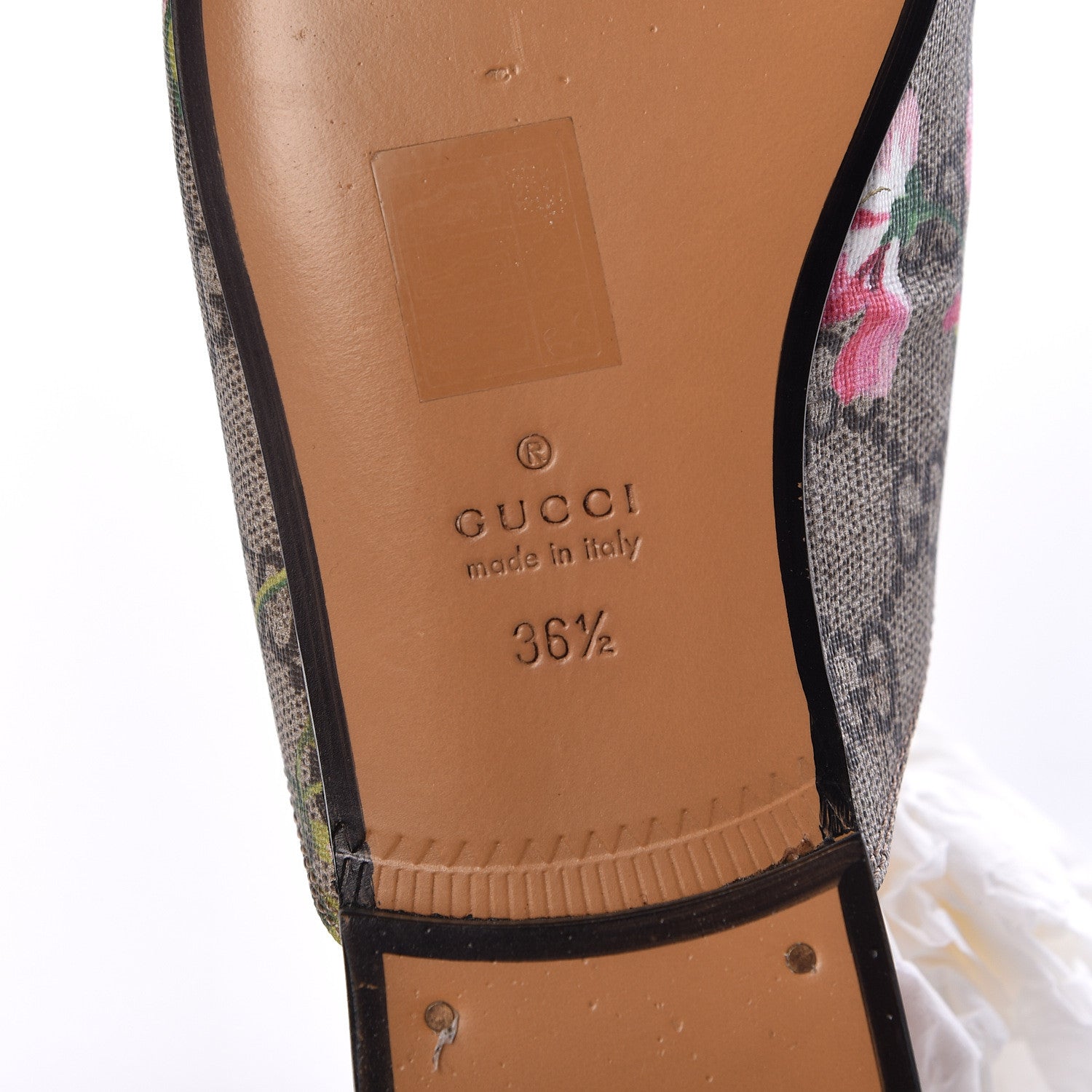 Gucci GG Supreme Monogram Blooms Womens Princetown Slippers 36.5 Beige Multicolor Dry Rose 7 of 11