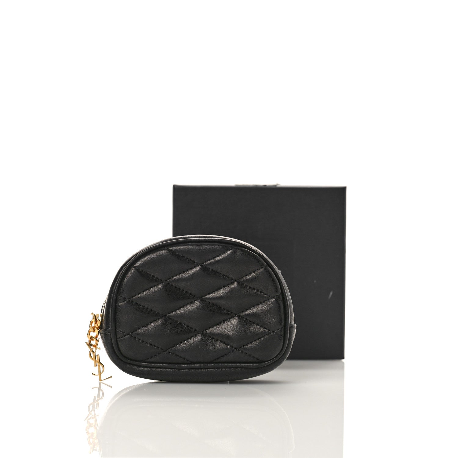 Saint Laurent Lambskin Quilted Lolita Cosmetic Pouch Black 9 of 9
