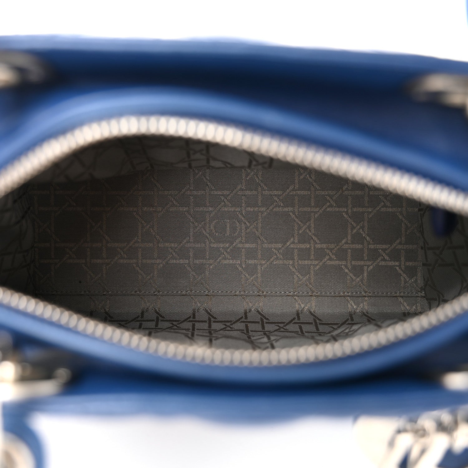 Christian Dior Lambskin Cannage Medium Lady Dior Blue 5 of 10