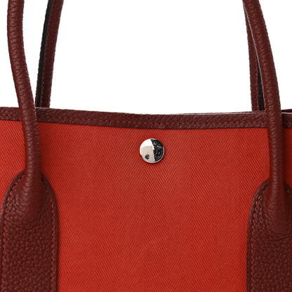 Hermes Chevron Herringbone Toile Negonda Garden Party 36 Rouge Tomate Rouge H 8 of 10