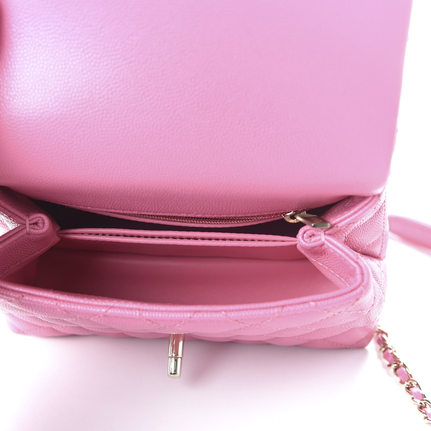 Chanel Caviar Quilted Lizard Embossed Extra Mini Coco Handle Flap Pink 5 of 11