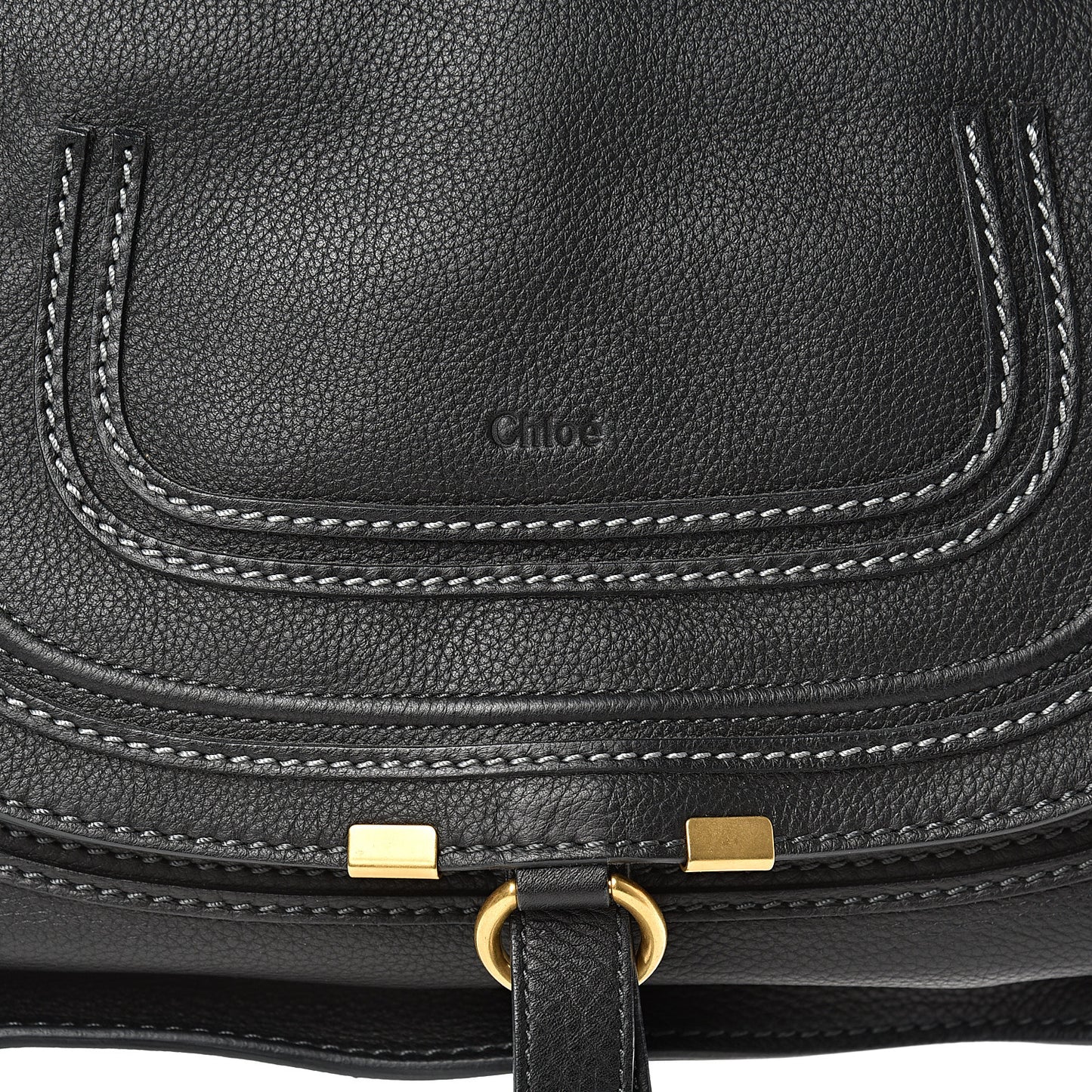 Calfskin Marcie Small Bi-Color Satchel Black