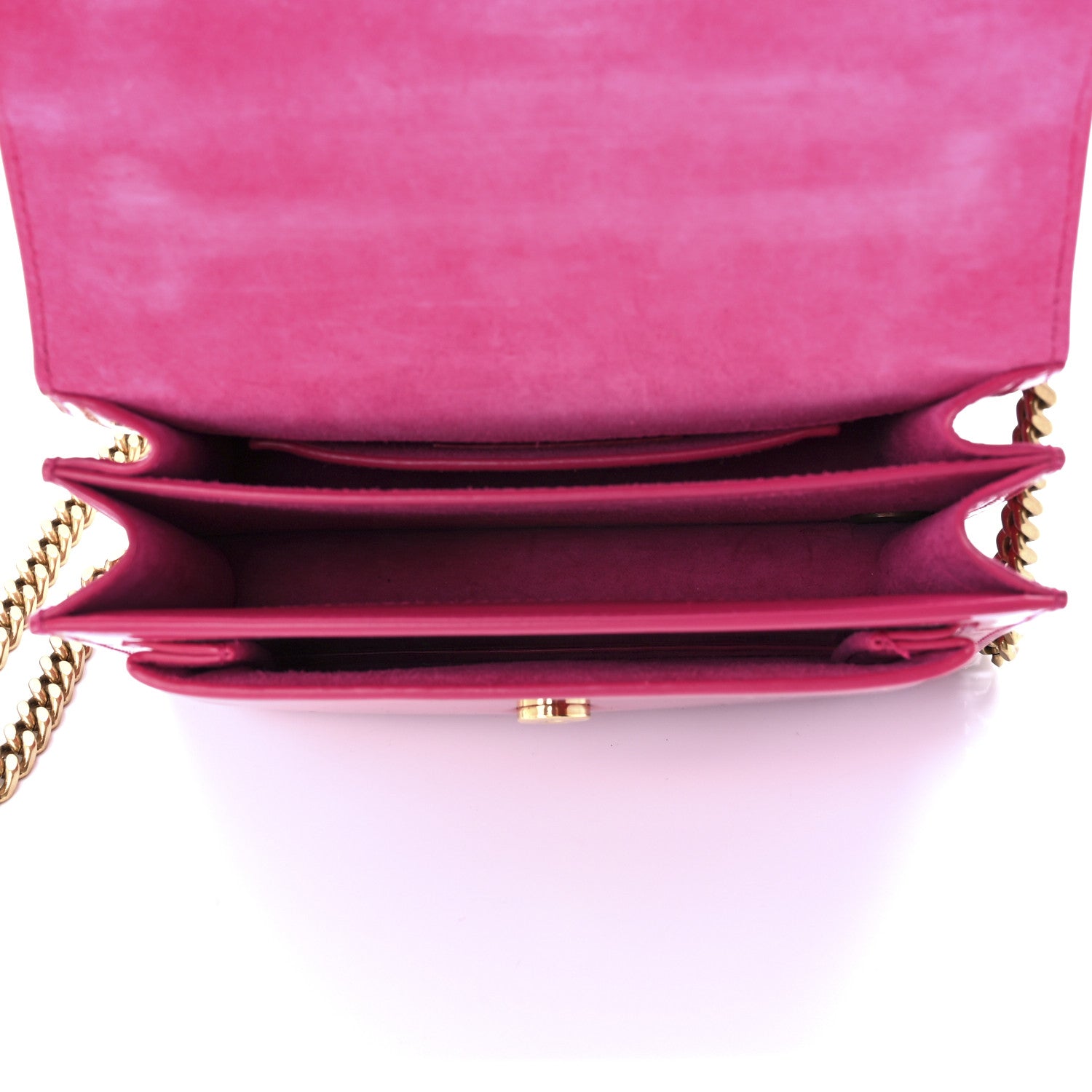 Saint Laurent Patent Small Monogram Sunset Bubblegum 5 of 9