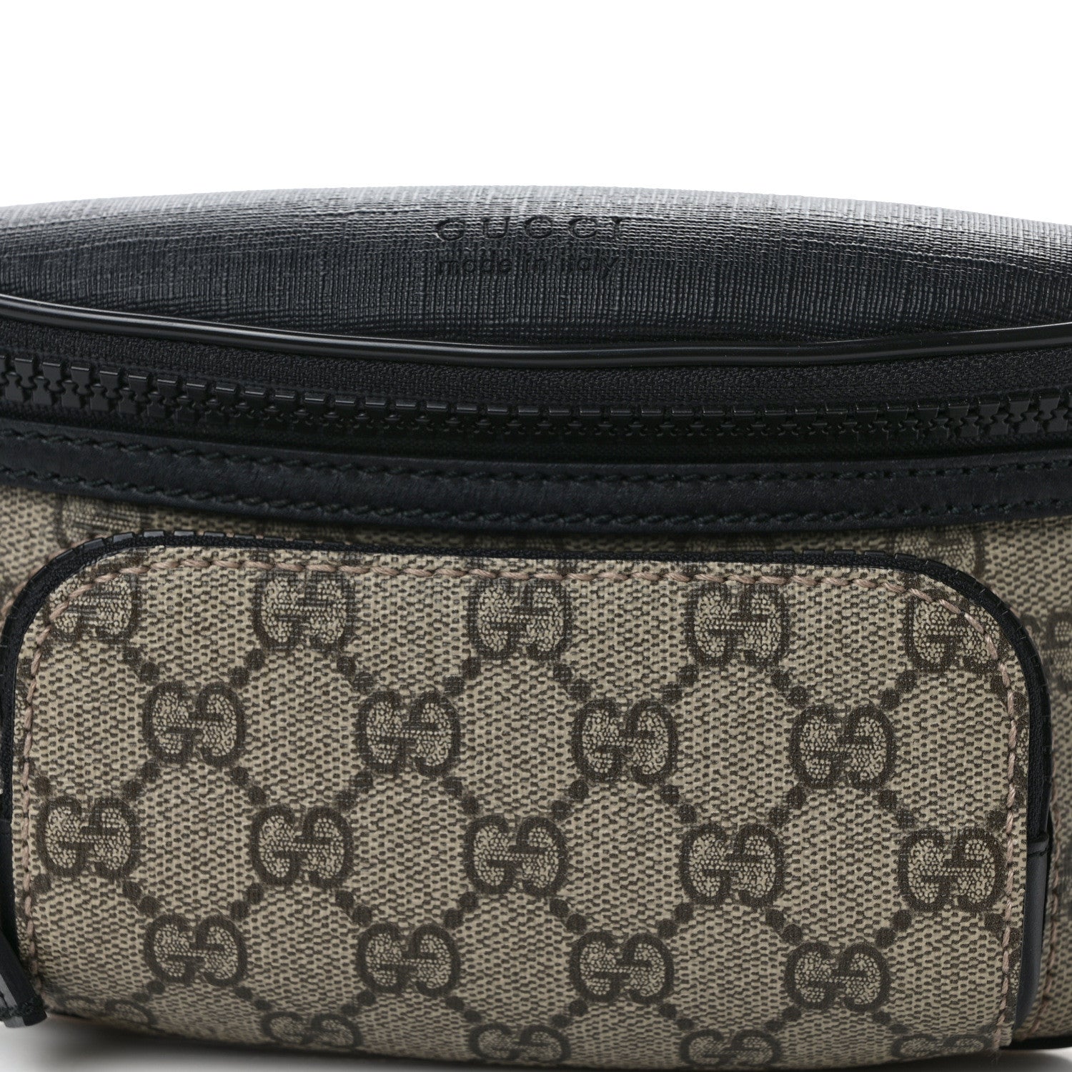 Gucci GG Supreme Monogram Belt Bag Black 8 of 12