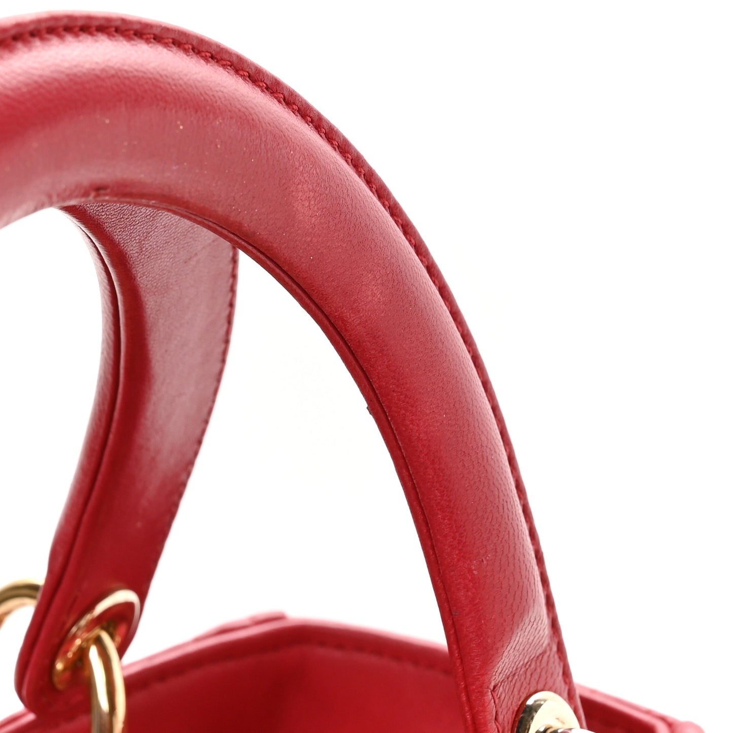 Lambskin Cannage Medium Lady Dior Red