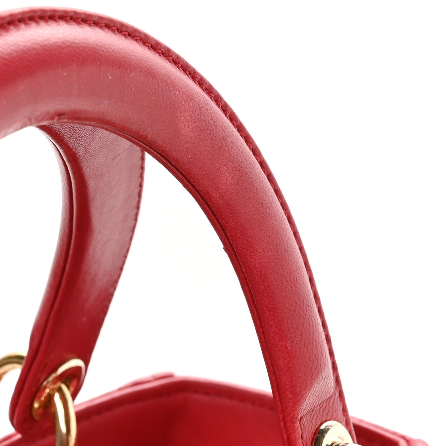 Christian Dior Lambskin Cannage Medium Lady Dior Red 13 of 13