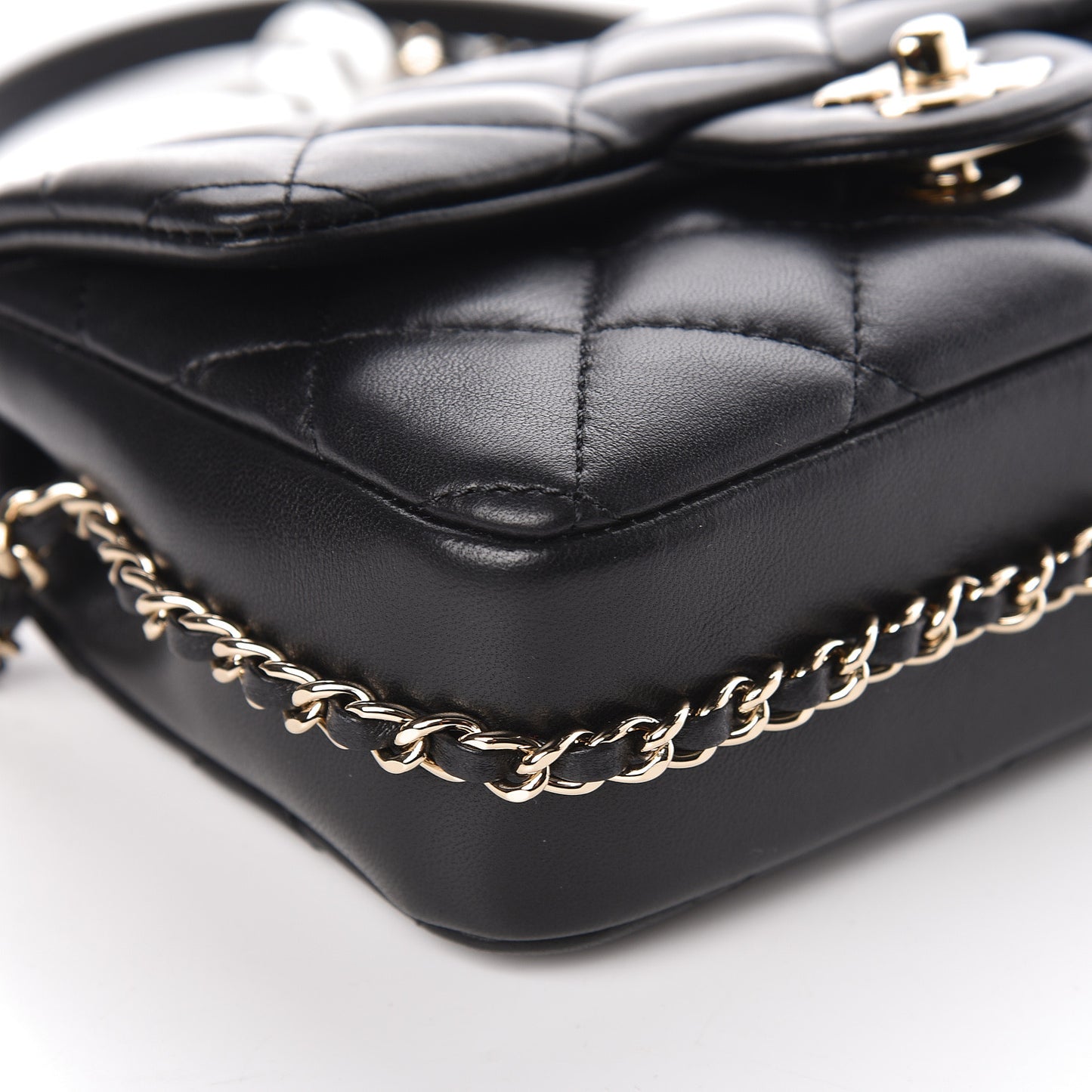 Lambskin Quilted Mini My Precious Flap Black