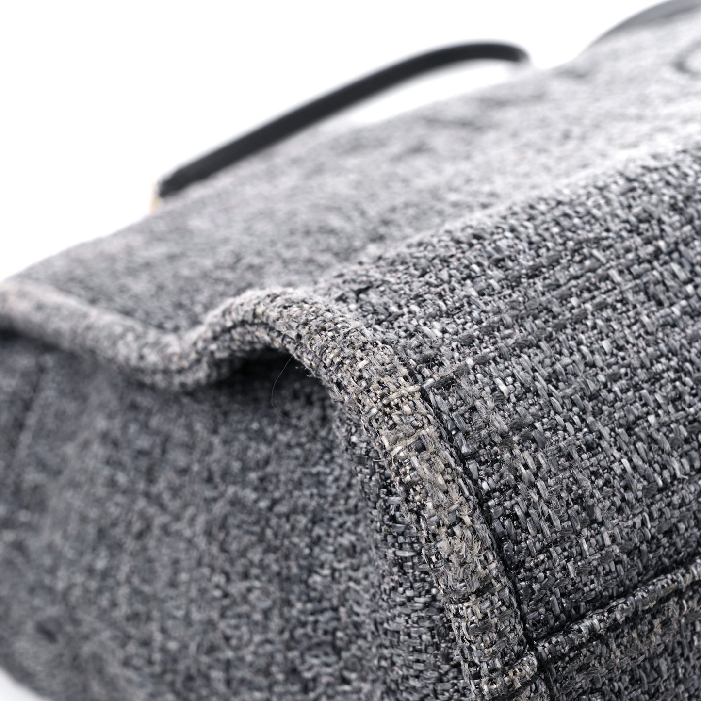 Woven Straw Raffia Small Deauville Tote Charcoal