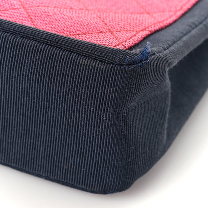 Chanel Wool Grosgrain Quilted Shoulder Bag Pink Black 9 of 9