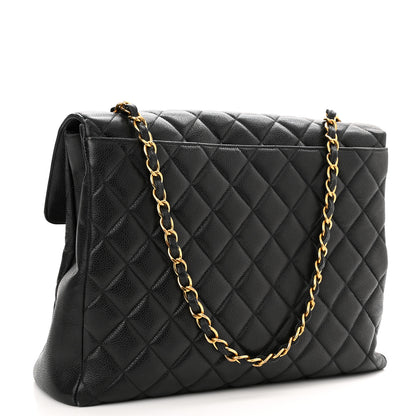 Chanel Caviar Quilted Jumbo Single Flap Black 2 of 10