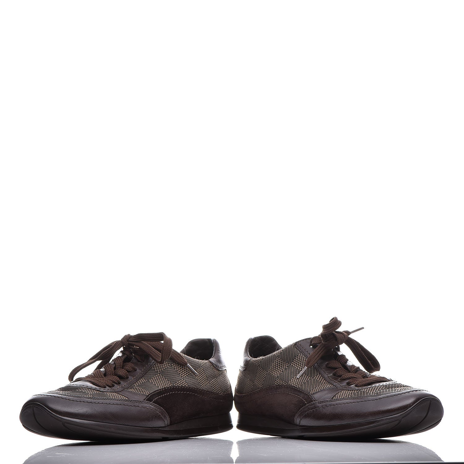 Louis Vuitton Suede Damier Ebene Sneakers 8.5 Brown 6 of 15