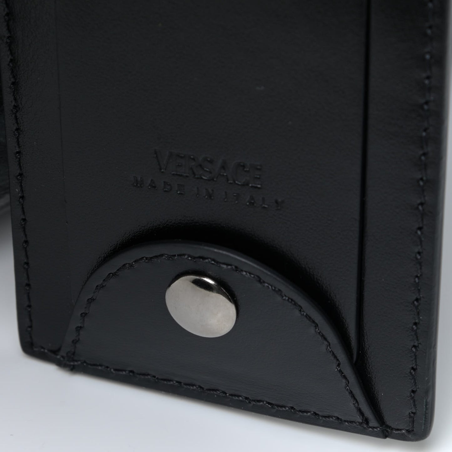 Coated Canvas Calfskin La Greca Signature Travel Bag Black Grey